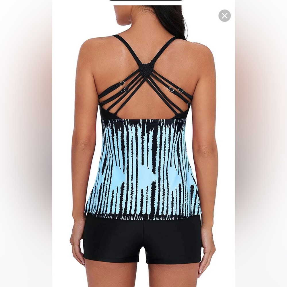 Zando Boy Short Tankini with Strappy Back